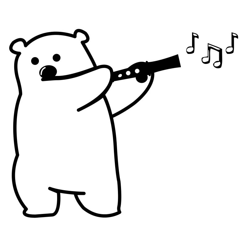 Bear plays flute