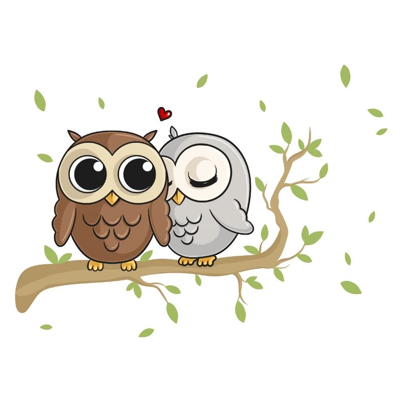 Verliebte Comic Eulen