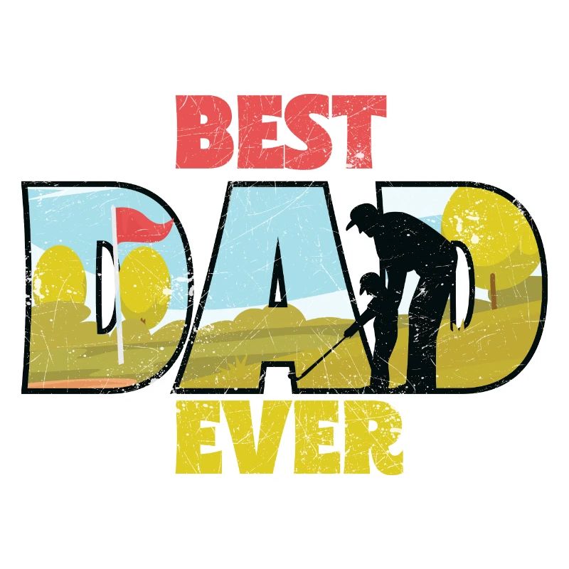 BEST PAPI PAR GOLF IRON GOLFER TEE SAYING MOTIF