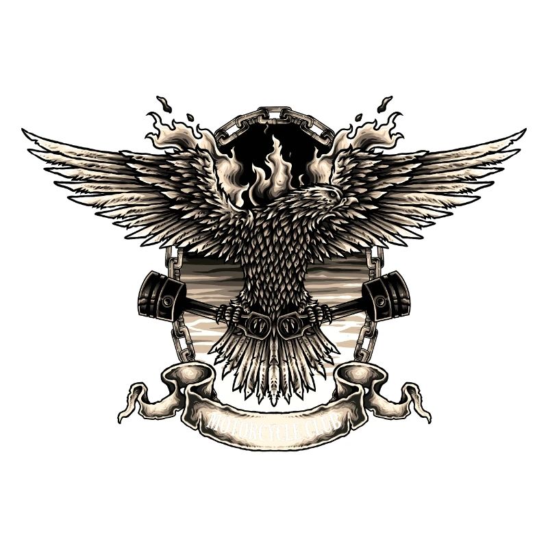 Retro Vector Motorcycle Eagle Sign Sign Helmet Motorcycle
