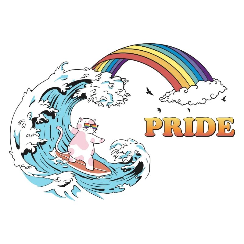 Surf de chat aux couleurs trans LGBT dans le