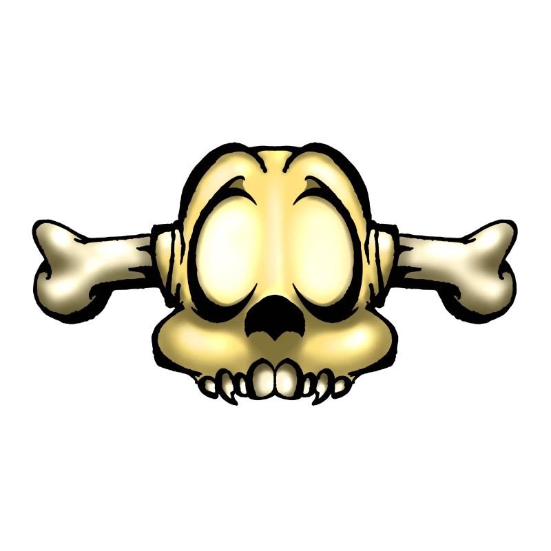Skull. Skull with bone through head.