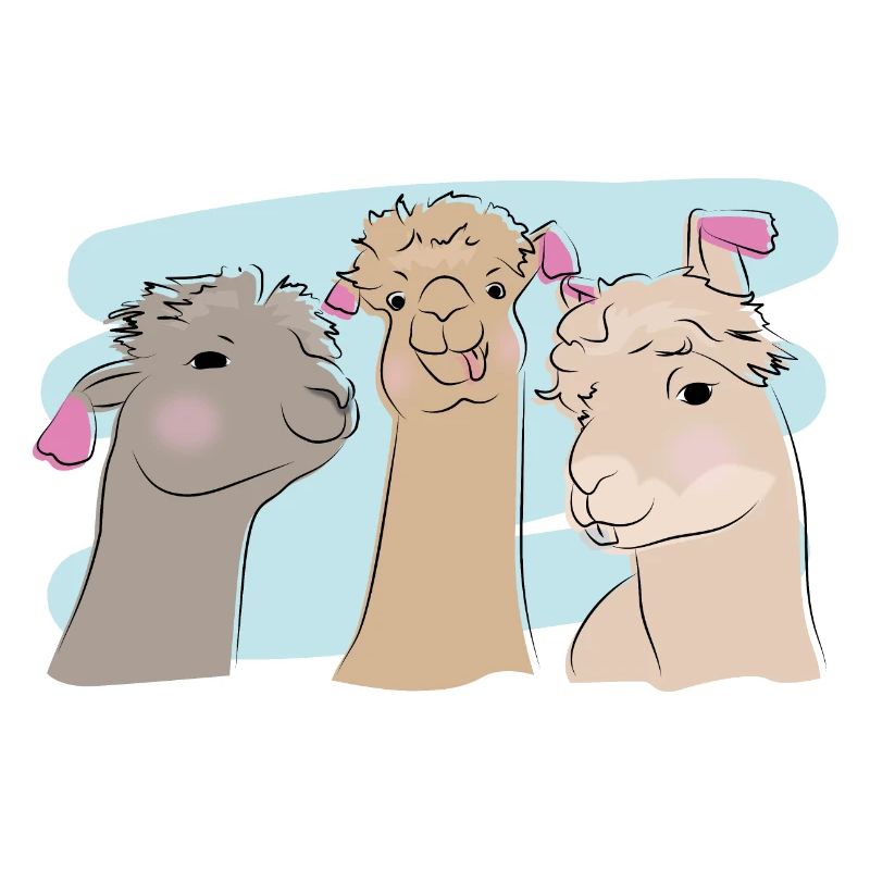 Illustrated design with alpacas