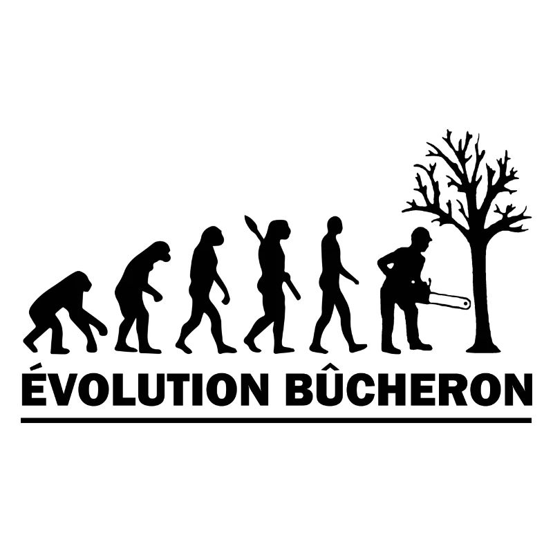evolution bûcheron / cadeau humour bucheron