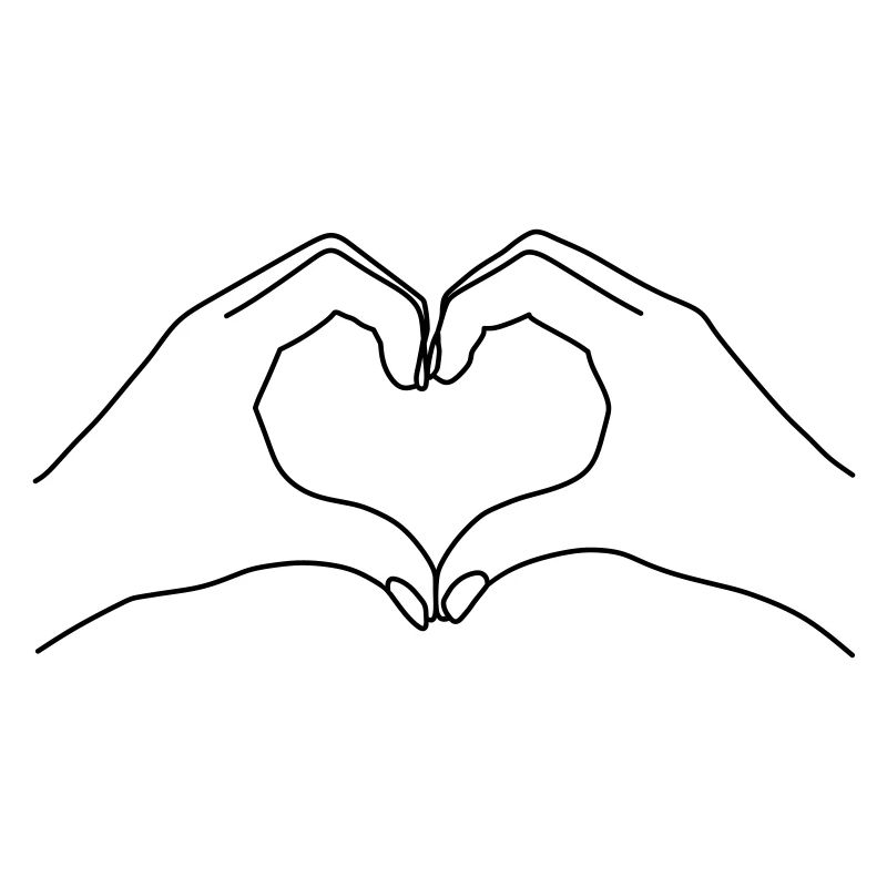 Line art - Hands in Heart Shape