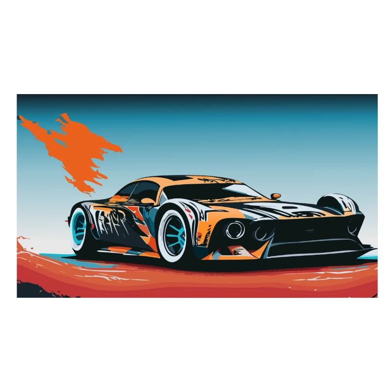 Voiture de course colorée