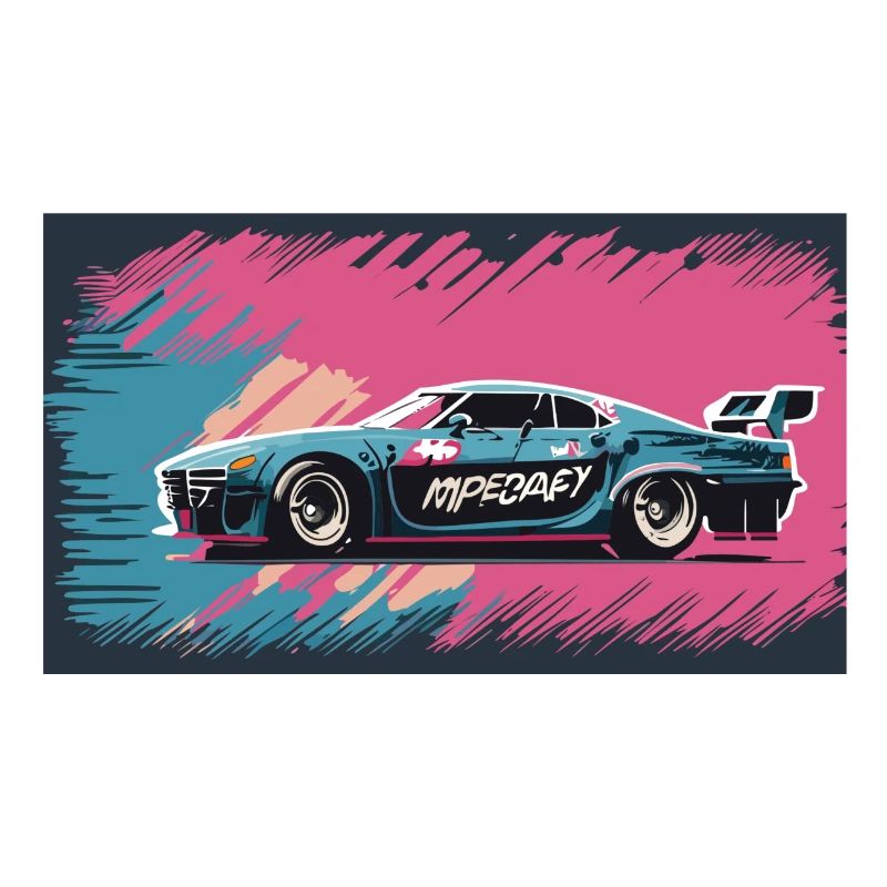 Voiture de course bleu-violet