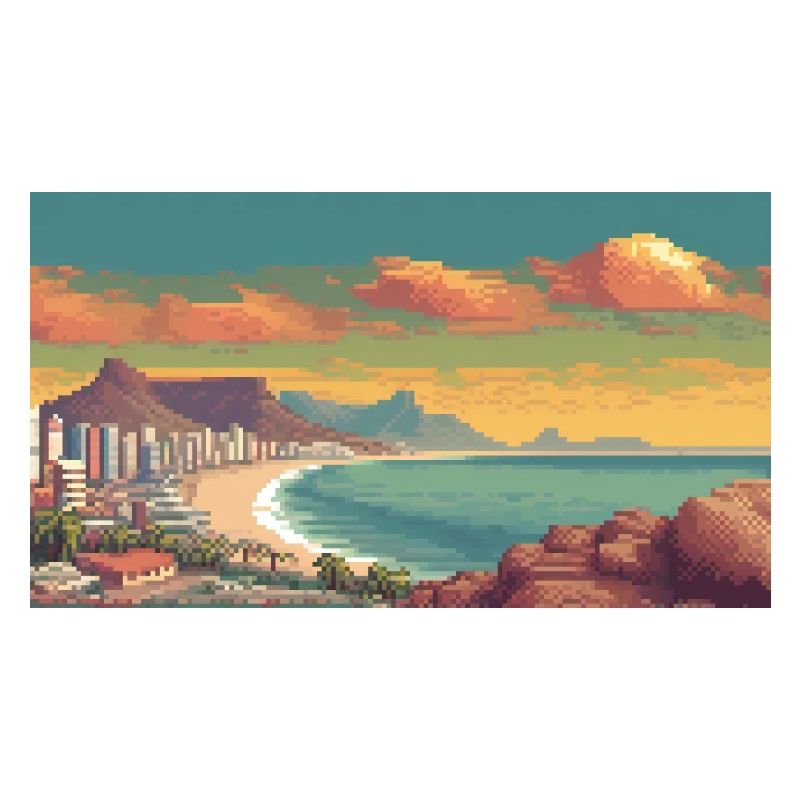 Le Cap, Afrique du Sud - Pixel Art