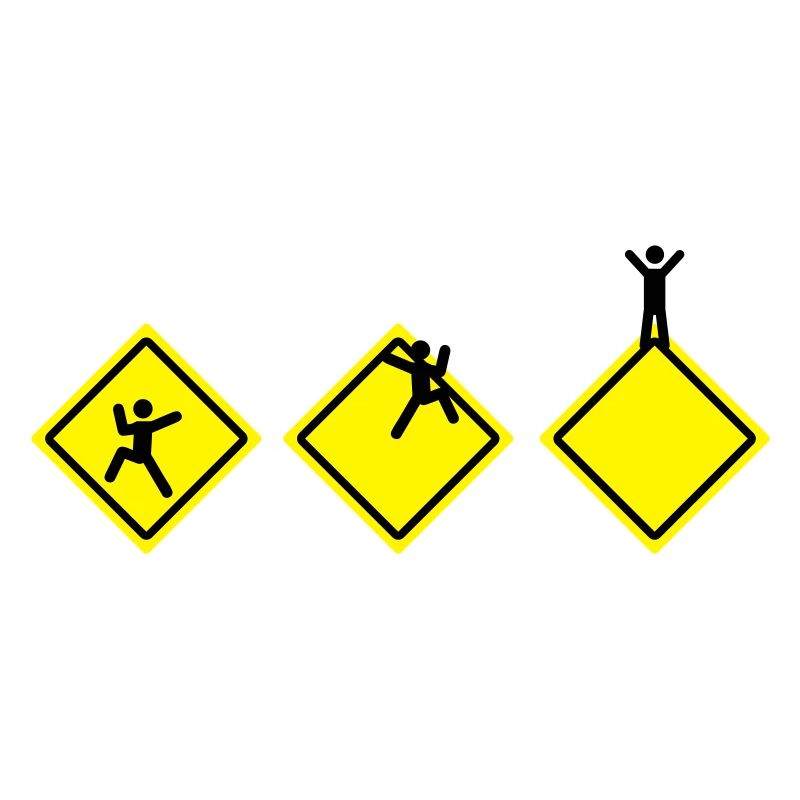 climbing roadsigns