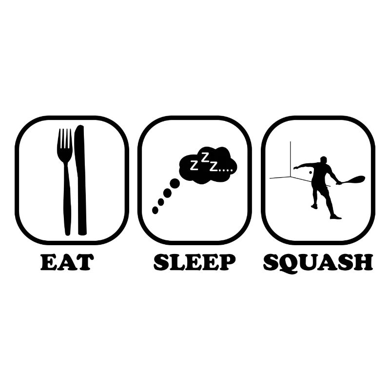Essen Schlafen Squash Spieler Geschenk idee