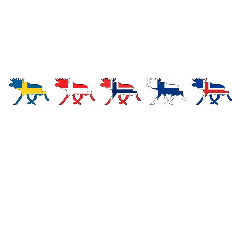 SCANDINAVIAN ELKS | Moose Elche countries flags