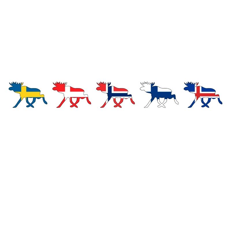 SCANDINAVIA ELK MOOSE moose countries flag gift