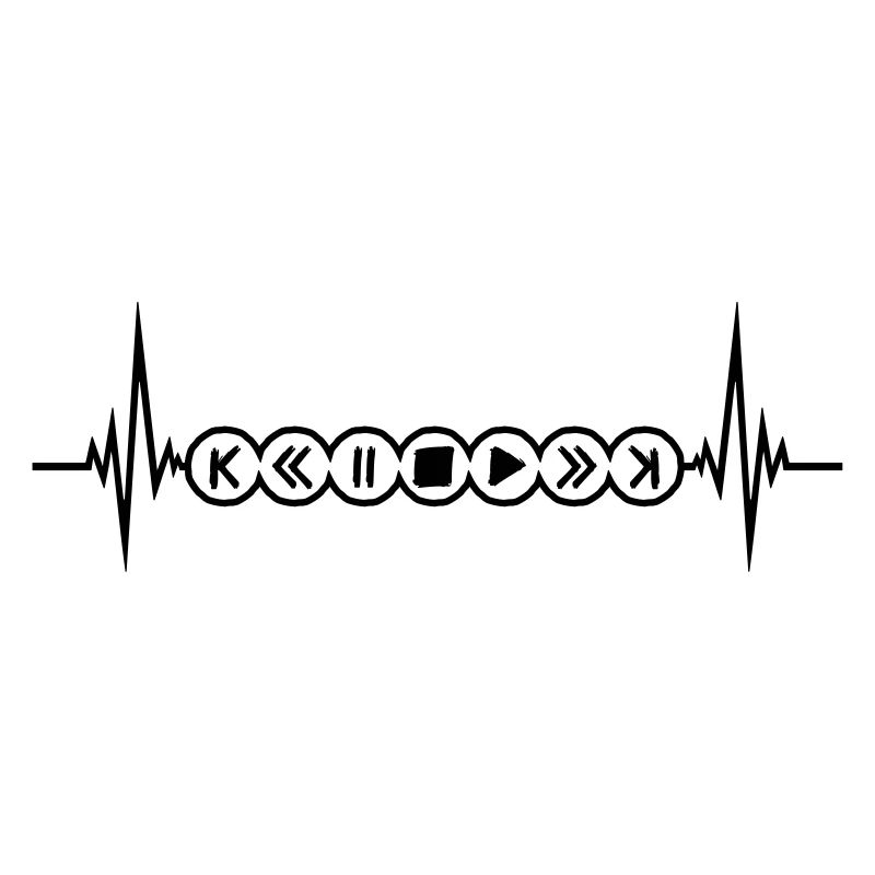 pulse music heartbeat frequency circles buttons ring