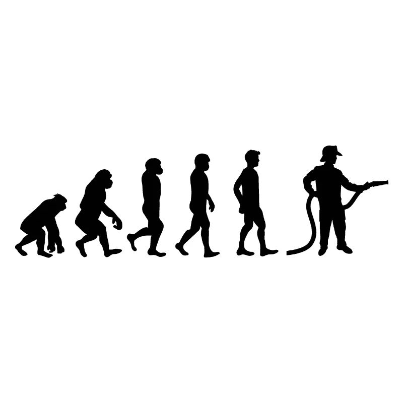 Evolution Feuerwehrmann schwarz