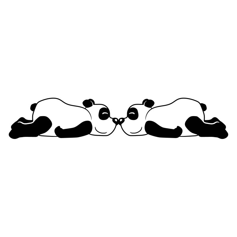 2 panda couché