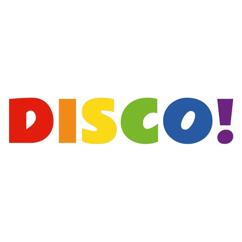 DISCO rainbow text