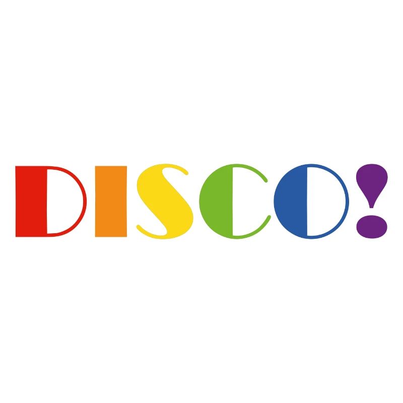DISCO rainbow text