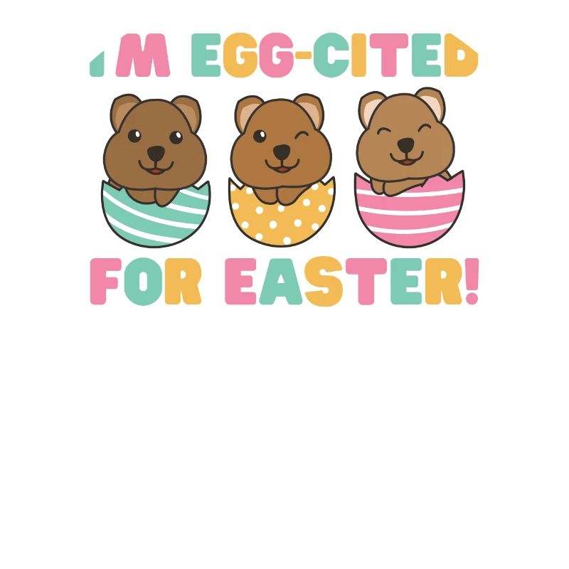 sweet quokkas for Easter with Easter eggs quokka