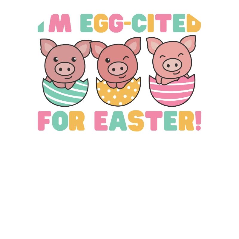 sweet pigs at Easter with Easter eggs pork