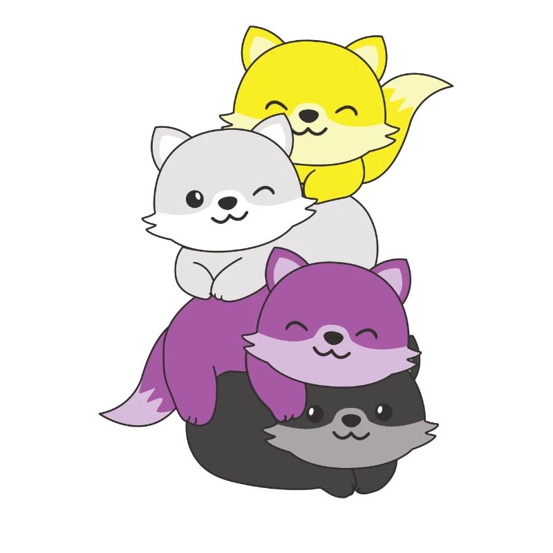 Nonbinary Flag Pride LGBTQ Cute Fox Stack