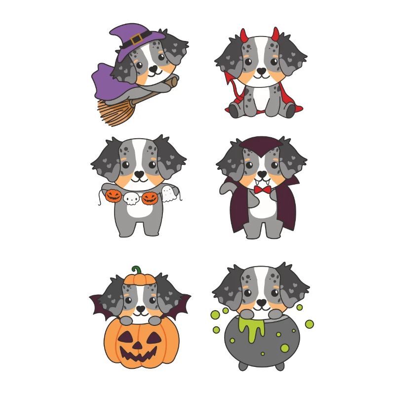 Australian Shepherd Halloween Devil Pumpkin