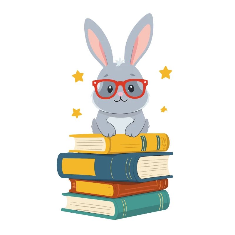 Reading Bunny Enthusiastic Book Lover Perfect