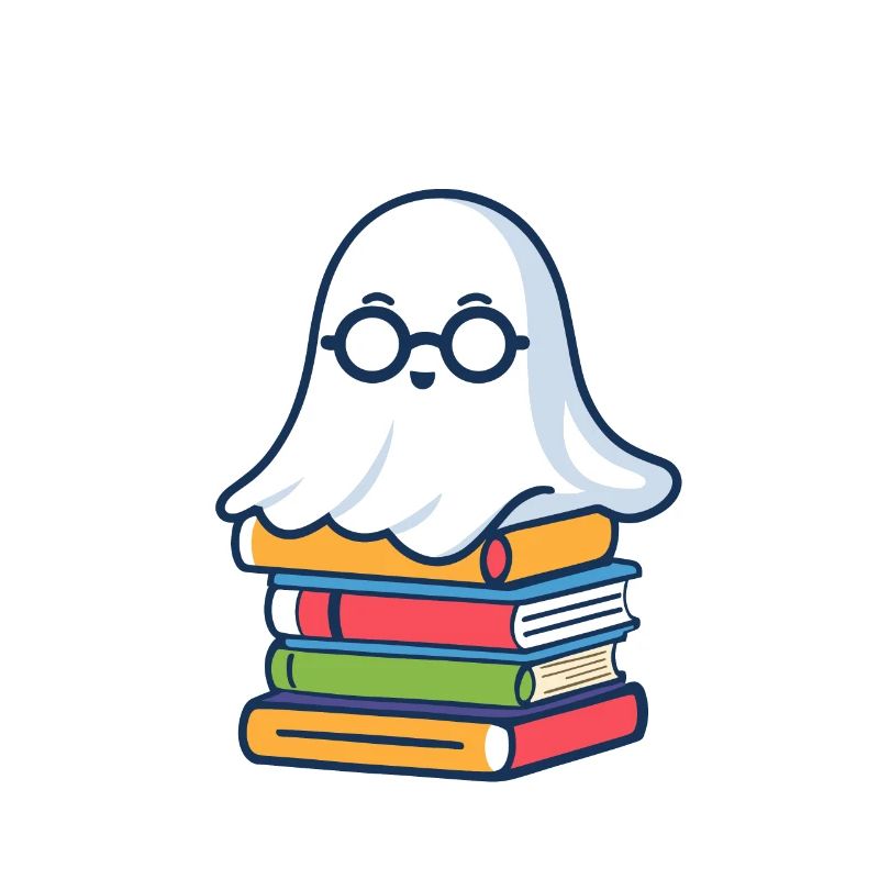 Book Lover Style Reading Halloween Ghost