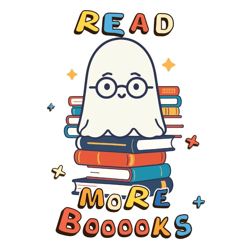 Cute Book Lover Ghost Halloween