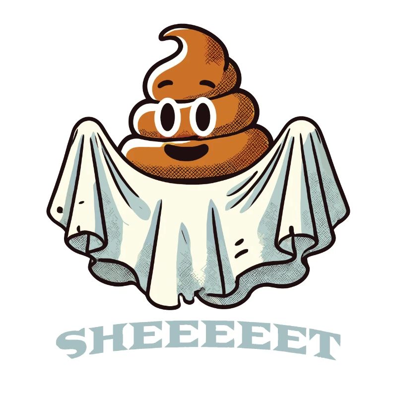 Drôle Caca Pile Ghost Sheet Ghost