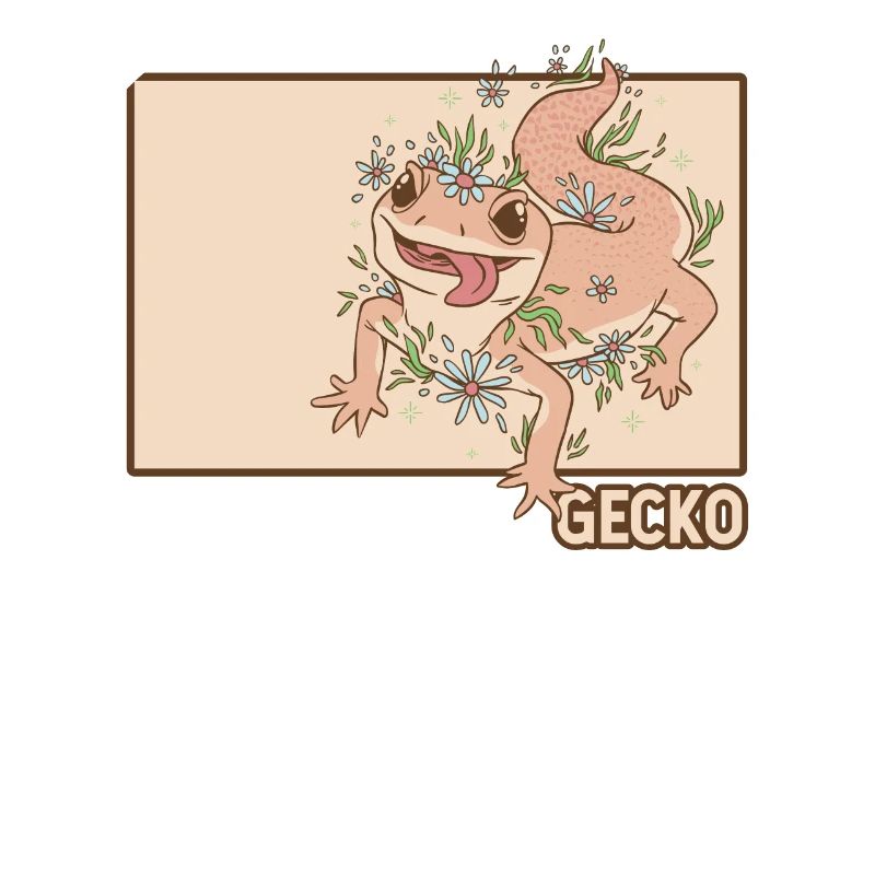 Gecko Doodle Chinese Hanzi Crested Lizard Leopard