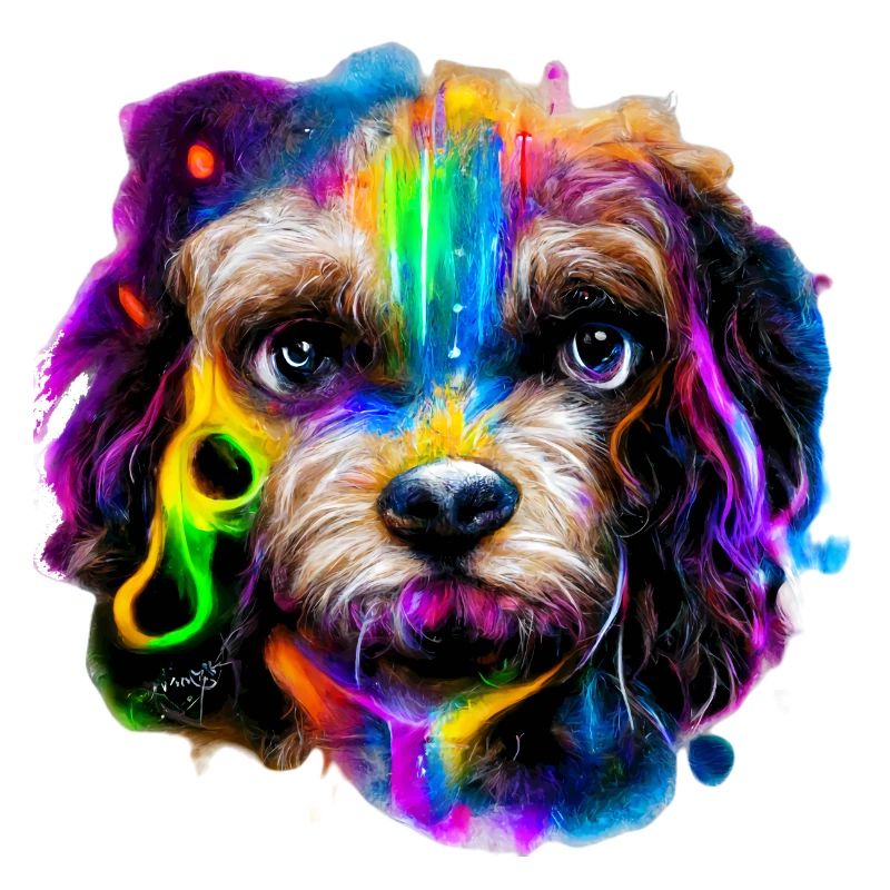Cavapoo design en couleur
