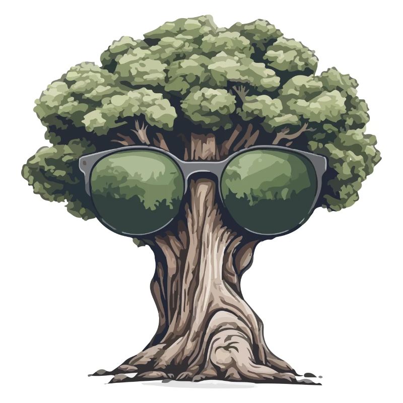 Tree with sunglasses