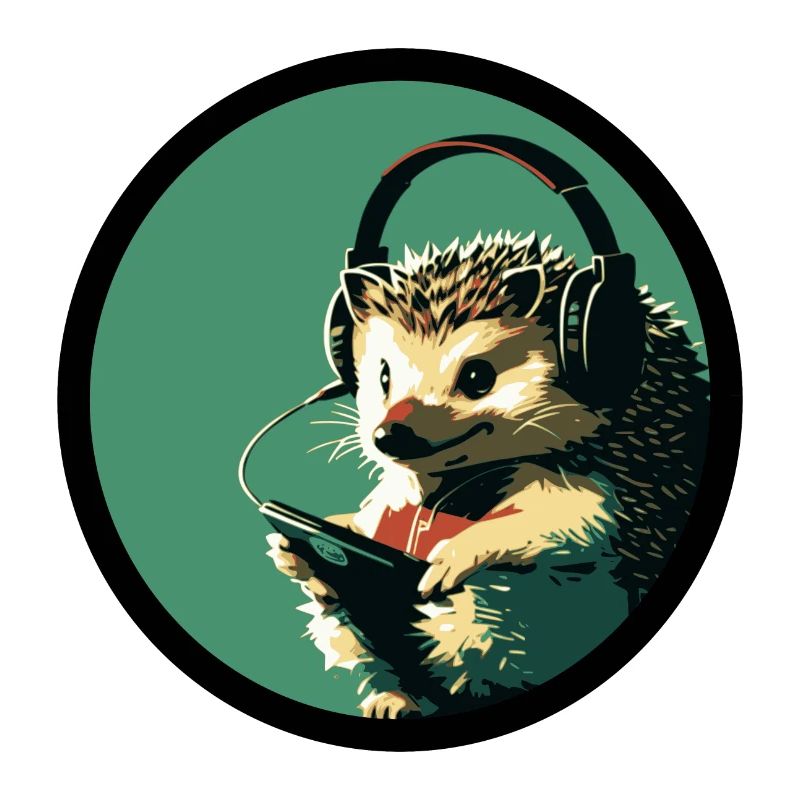 Igel mit Kopfhörer
