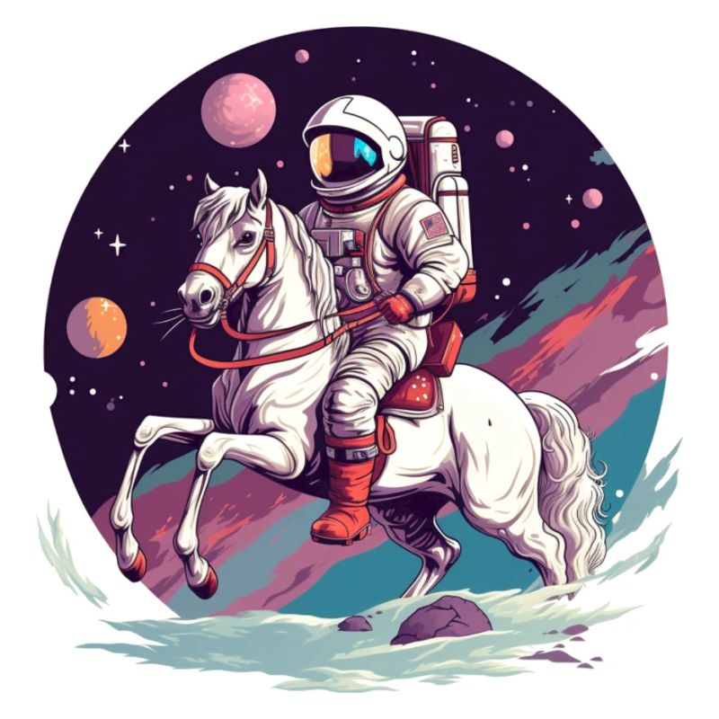 Astronate monte à cheval dans l’espace