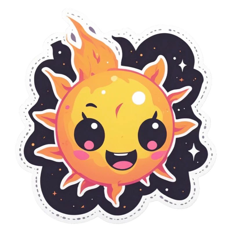 Boule de feu heureuse et dure dans l’espace