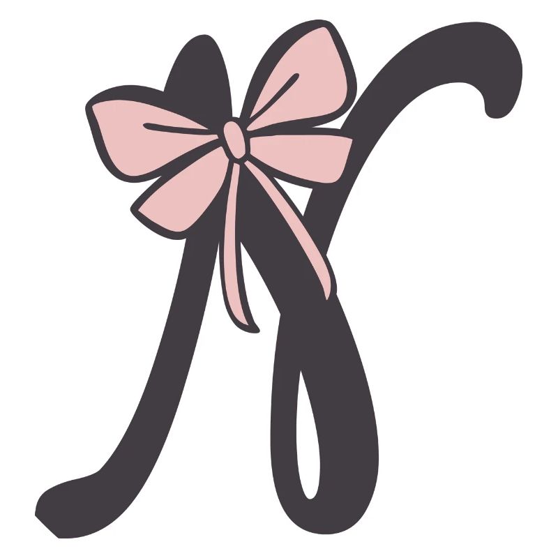 Initial Letter N Ribbon