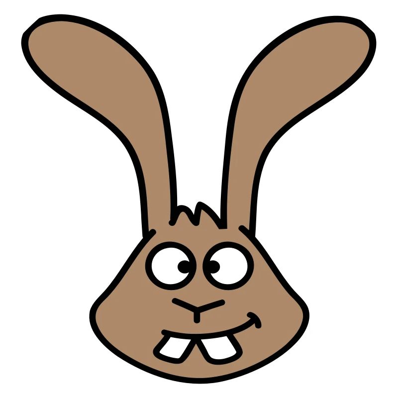 Rabbit looks squints grimace funny silly smile