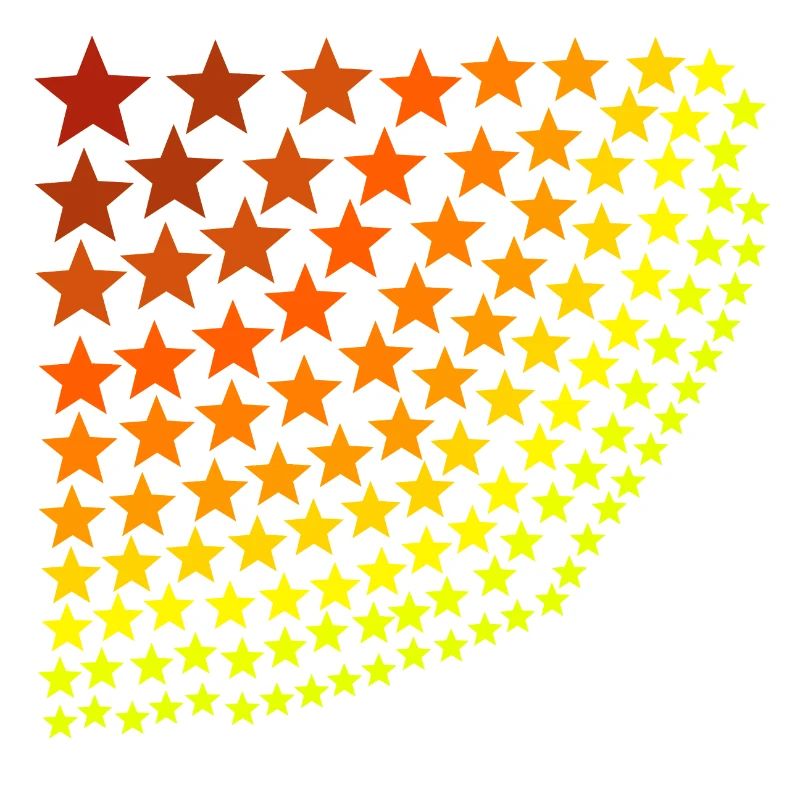 Stelle rosso arancio giallo idea regalo