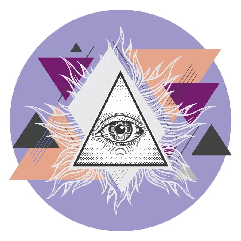 Oeil triangulaire géométrique avec auras