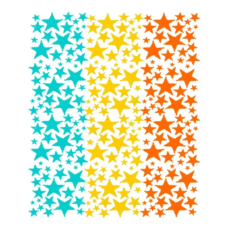 Glowing Rainbow Stars Pattern