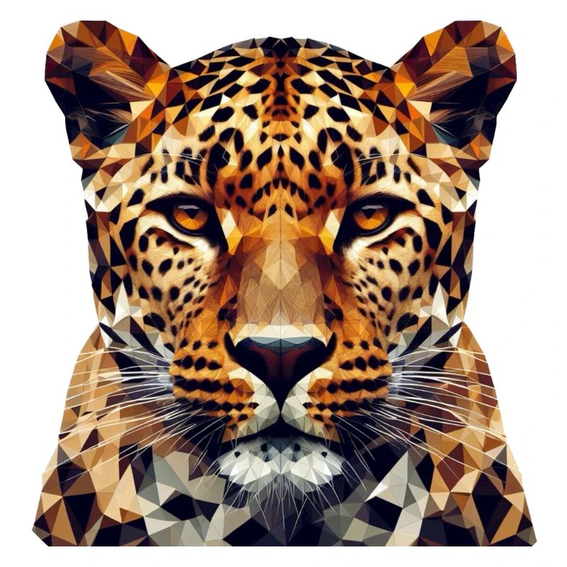 Léopard de style polygonal