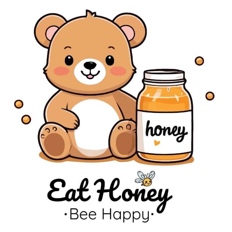 Cuddly bear with honey jar