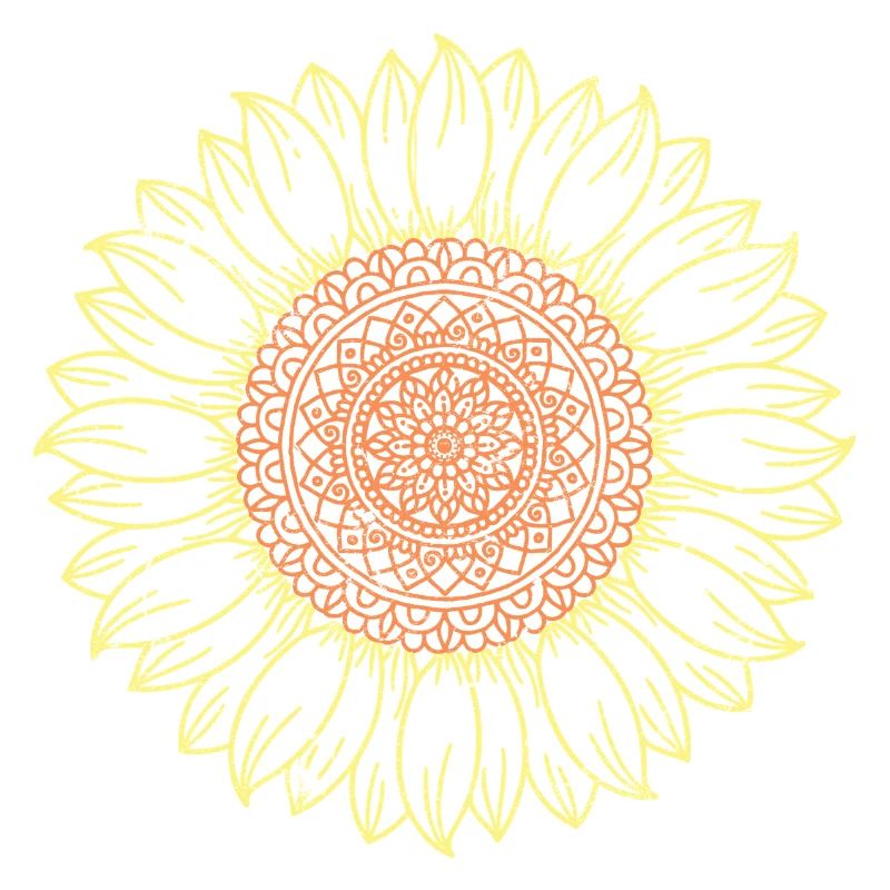 Conception complexe de mandala tournesol