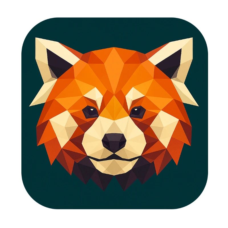 Roter Panda Kopf Low Poly
