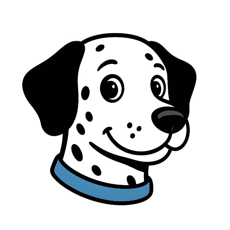 Dalmatian with blue necklace