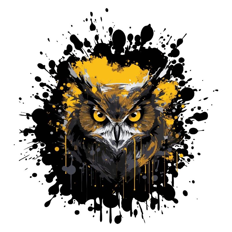 Eule Nachteule Splatter