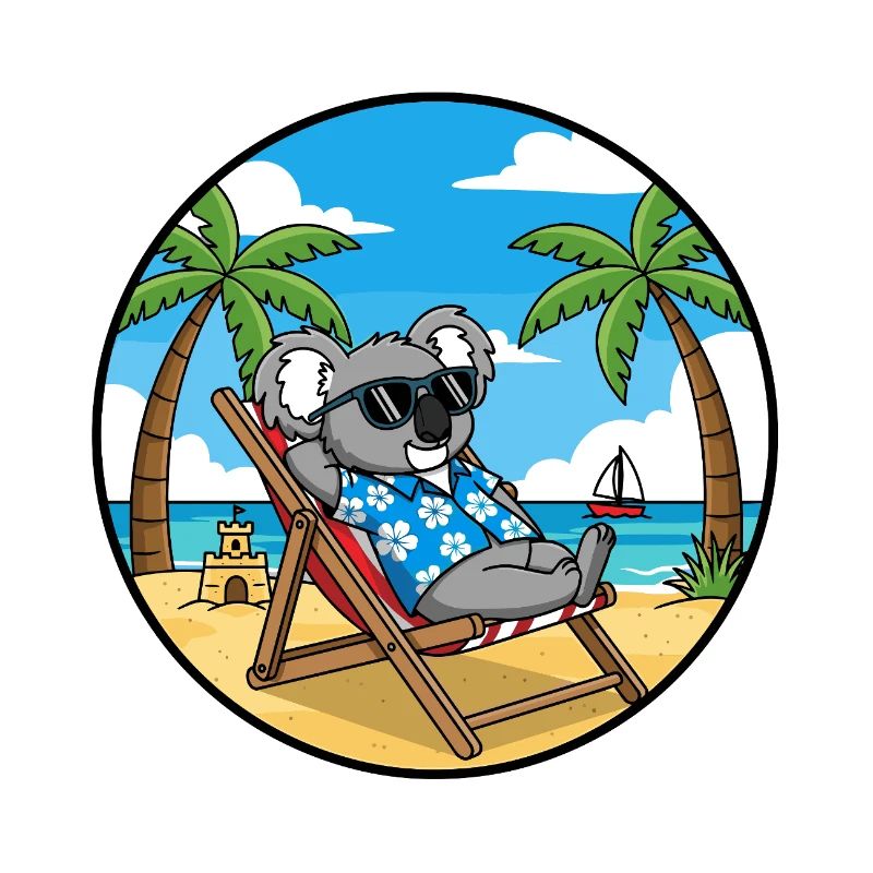Cool Koala Beach Vacation Summer Vibes
