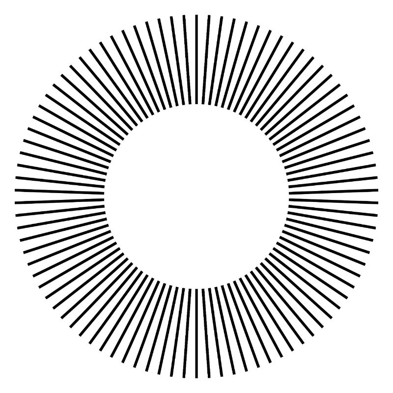 Conception de la composition des cercles de lignes