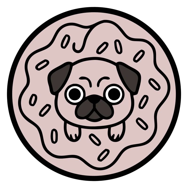 Mops Hund Donut Süßigkeiten