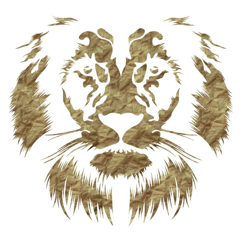 Tête de lion en papier classique